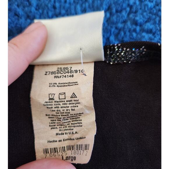 Y2k Jalate Women's Rhinestone Floral Low Cut Cardigan-Lg - Picture 7 of 7